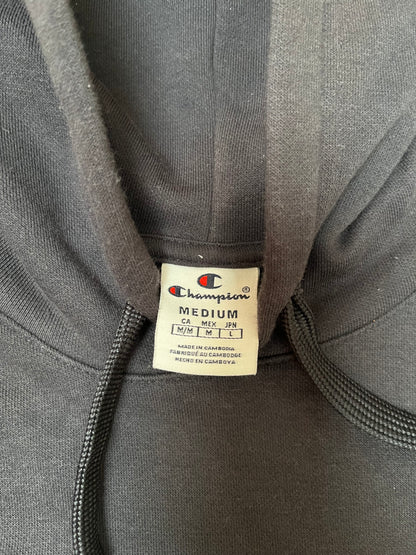 Champion Black Hoodie with Spellout
