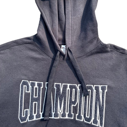 Champion Black Hoodie with Spellout