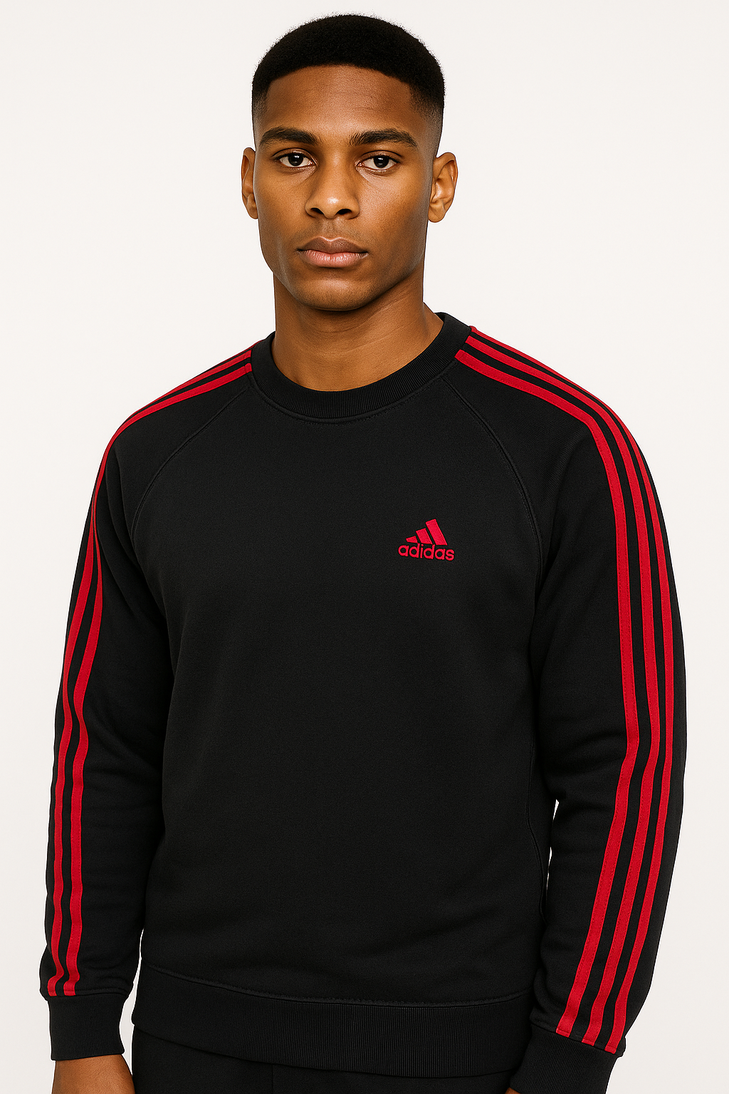 Adidas Red Striped Sweatshirt